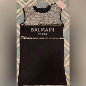 Balmain Black Crystal Embellished Top
